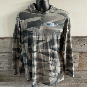 Nike Gray Detroit Lions Sideline Impact Hoodie Shirt Size Medium (M1)